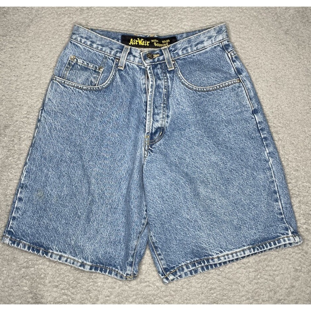 Vtg 90s Dr Martens AirWair Men 29 Super Baggy Butterfly Button Denim Jean Shorts - Picture 1 of 15